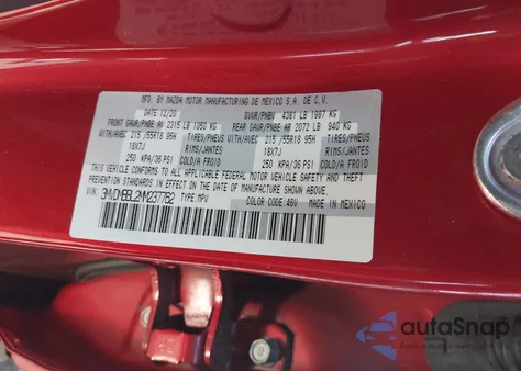 2021 Mazda Cx-30 Select z USA, uszkodzony, nr VIN 3MVDMBBL2MM237762